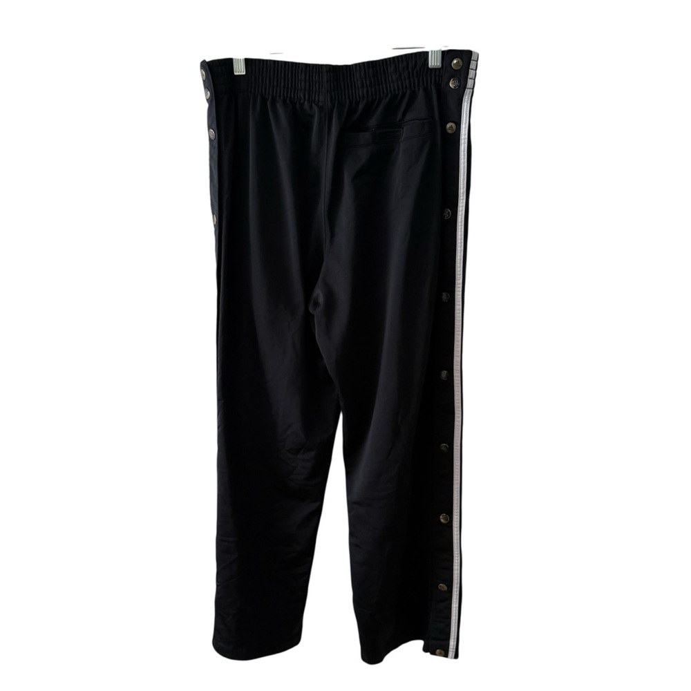 Vintage Adidas Track Pants Tear Away Men Small Black 3 Stripes Snaps Baggy Y2K - Picture 10 of 17